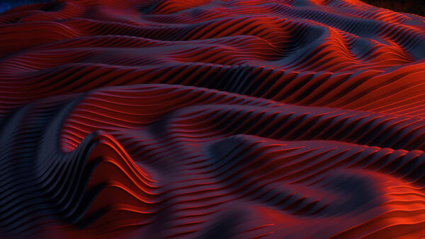 Wallpaper Red, Lines, Abstract, Wavy, Glare, Abstraction, Desktop, Artistic, Mobile