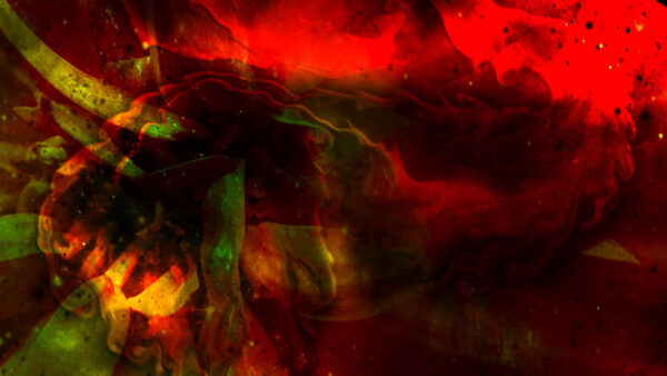 Wallpaper Abstract, Fluid, Green, Art, Red, Paint, Stains, Desktop