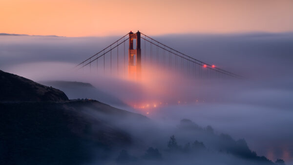 Wallpaper San, Ocean, Francisco, Golden, Gate, Bay, During, Sunset, Bridge, The, Travel, Pacific, And