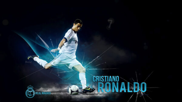 Wallpaper White, Kicking, Wearing, Ronaldo, Dress, Ball, Desktop