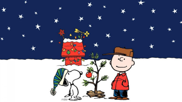 Wallpaper Christmas, Sky, Snoopy, Starry, Background