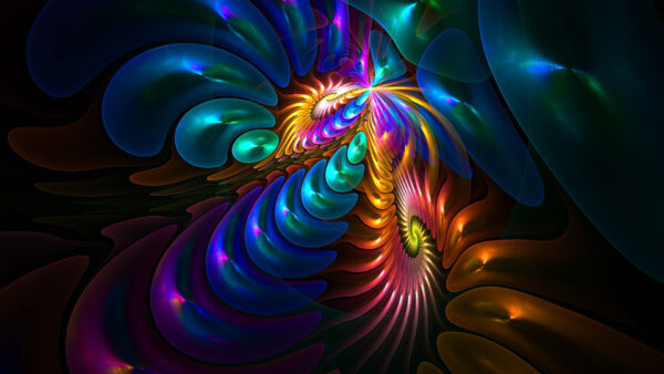 Wallpaper Fractal, Colorful, Abstraction, Shapes, Art, Abstract