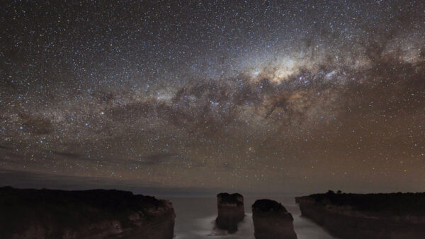 Wallpaper Desktop, Space, Sky, Beach, Clouds, Under, And, With, Mountain, Stars