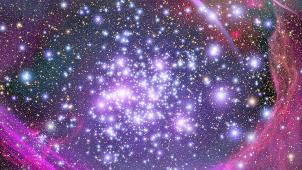 Wallpaper Galaxy, Pink, Space, Glittering, Sky, Purple, Stars