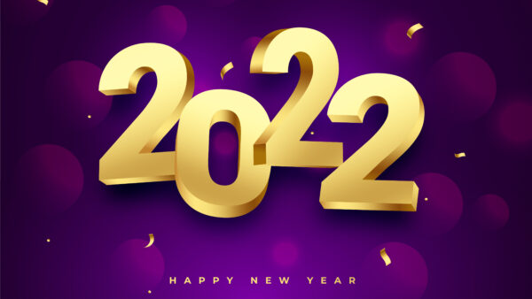 Wallpaper Year, Happy, 2022, New, Purple, Background