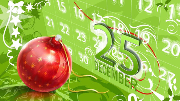 Wallpaper With, Countdown, And, Red, Green, Ball, Christmas, Background