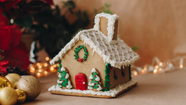 Wallpaper Gingerbread, Cookies, Christmas, House