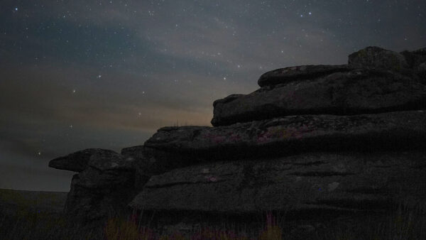 Wallpaper Mobile, Sky, Desktop, Under, Nighttime, Blue, Stones, During, Starry, Rocks, Field, Grass, Nature