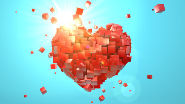 Wallpaper Heart, Love, Cubes