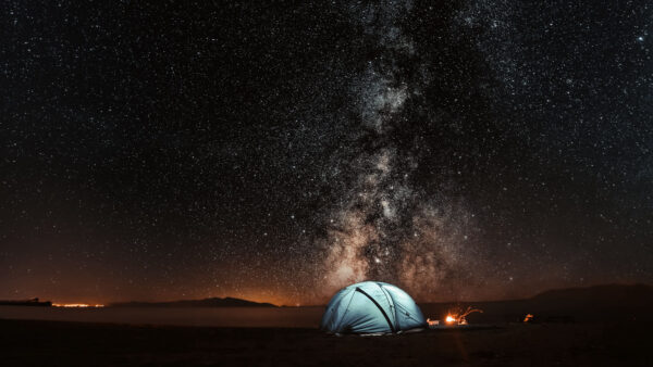 Wallpaper Tent, Sky, Mobile, 4k, Firecamp, Starry, Tourism, Night