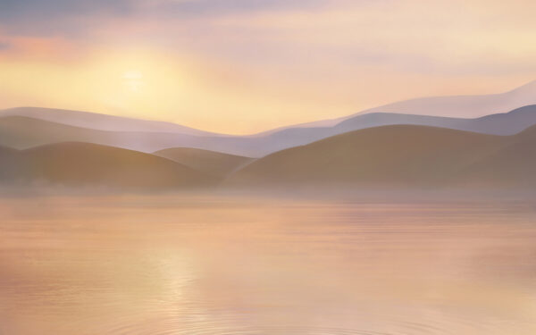Wallpaper Mountains, Morning, Sunrise, Reflections, Landscape