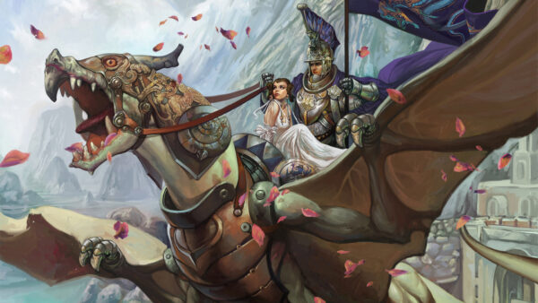 Wallpaper Dreamy, With, Desktop, Fantasy, Dragon, Flying, King, Queen