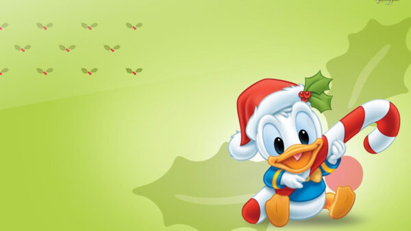 Wallpaper Donald, With, Cartoon, Duck, Cap, Santa