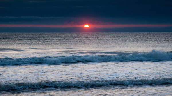 Wallpaper View, Clouds, Closeup, Waves, Sunset, Under, Black, Nature, Ocean, Sky, During
