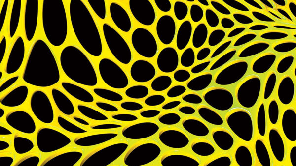 Wallpaper Shapes, Yellow, Holes, Black