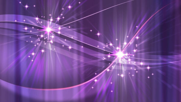 Wallpaper Wavy, Purple, Lines, Sparkles