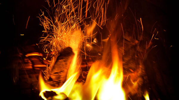 Wallpaper Bonfire, Background, Desktop, Dark, Flame, Sparks
