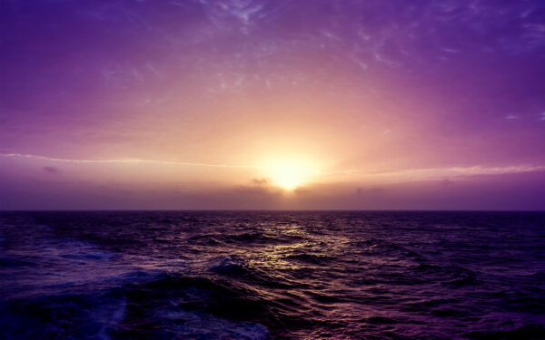 Wallpaper Purple, Sunset