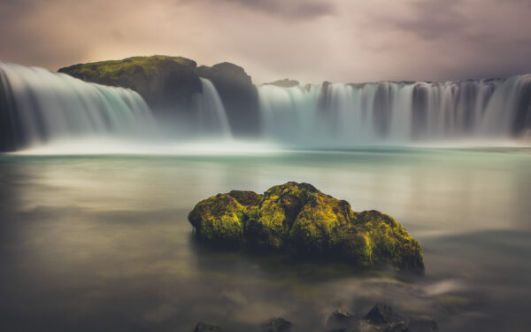 Wallpaper Iceland, Godafoss, Waterfall