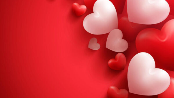 Wallpaper Background, White, Heart, Red, Hearts