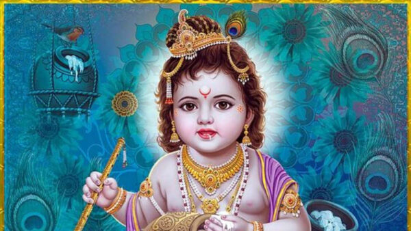 Wallpaper Little, God, Flute, With, Krishna