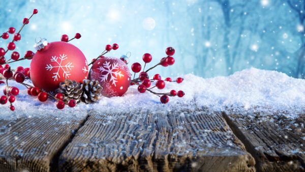 Wallpaper Bauble, Background, Christmas, Red, Mobile, Blue, Snow, Snowflake, Ornaments, Desktop
