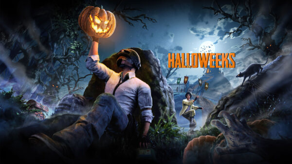 Wallpaper Halloween, Face, Player, Pumpkins, With, PUBG