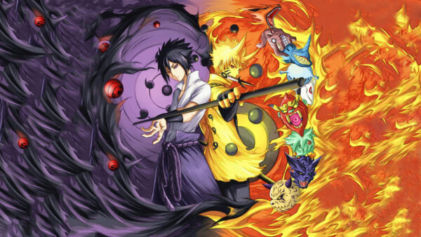 Wallpaper Naruto, Uchiha, Sasuke, Uzumaki