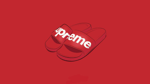 Wallpaper Background, Red, Sandals, With, Supreme