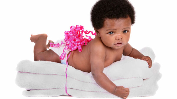 Wallpaper Desktop, Baby, Towel, Cute, White, Lying, Black, Background, With