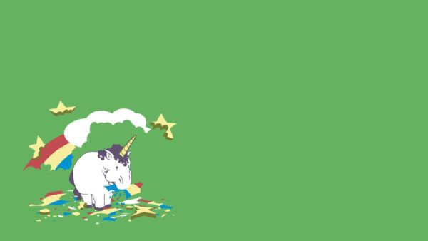 Wallpaper Cartoon, Background, Green, Desktop, Horn, Unicorn