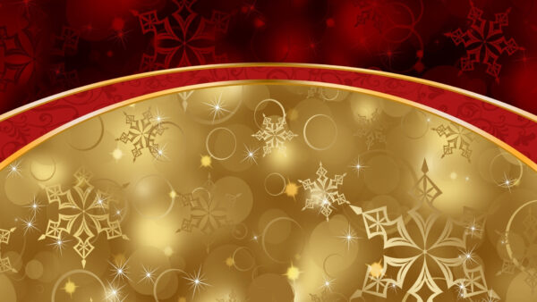 Wallpaper Red, Desktop, Snowflake, Golden