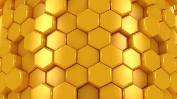 Wallpaper Geometric, Hexagon, Yellow, Shapes