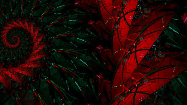 Wallpaper Red, Abstraction, Black, Fractal, Swirl, Abstract, Glare, Pattern