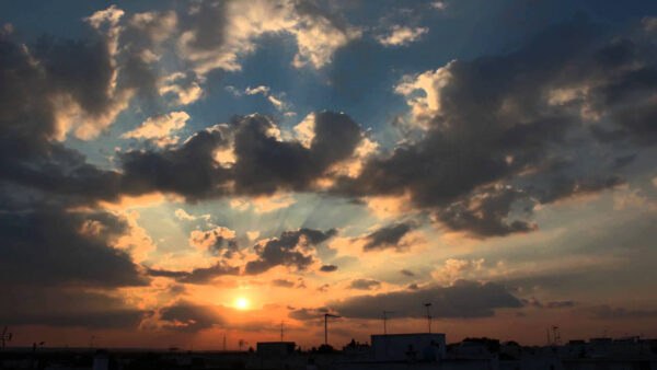 Wallpaper White, Sunset, During, Black, Sky, Cloudy