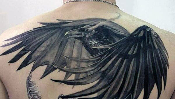 Wallpaper Back, Tattoo, Angel, For, Men, Feather, Raven
