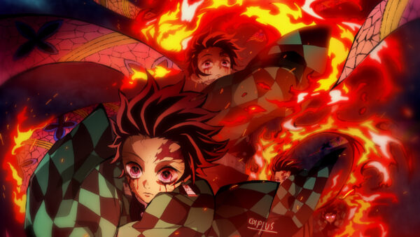 Wallpaper Demon, Fire, Slayer, Tanjirou, Kamado, Anime, Desktop