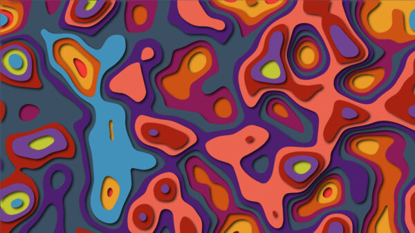 Wallpaper Abstract, Desktop, Blue, Orange, Pink, Purple