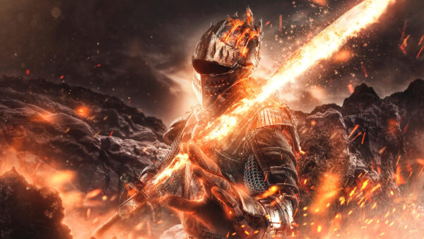 Wallpaper Desktop, Games, Dark, Souls, Sword, Fire