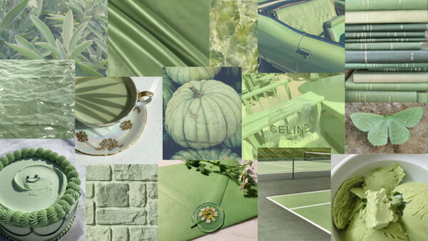 Wallpaper Sage, Collage, Green