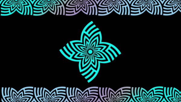 Wallpaper Abstract, Aqua, Black, Flower, Desktop