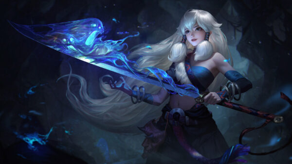 Wallpaper Long, Fantasy, Hair, Warrior, Sword, Women