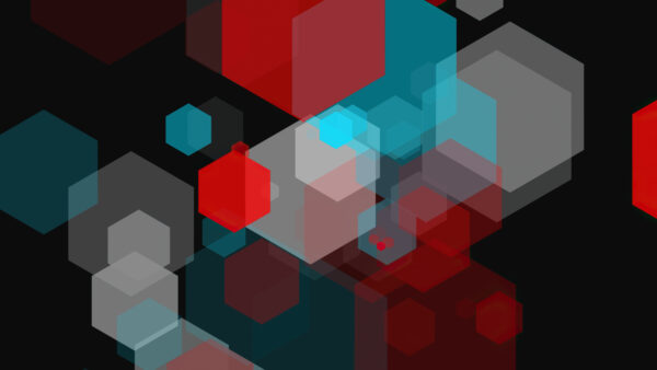 Wallpaper Shapes, White, Red, Geometric, Hexagon, Abstract, Blue, Abstraction