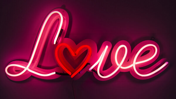 Wallpaper Red, Background, Love, Word, Light, Black, Neon