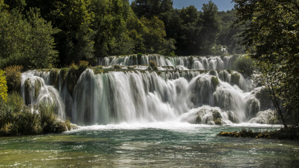 Wallpaper View, During, Trees, Daytime, Waterfalls, Nature, Forest, Green, Background, Beautiful, Landscape