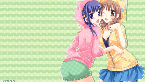 Wallpaper Anime, Pink, Kawaii, Dress, Girls, Yellow