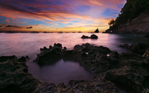 Wallpaper Sunset, Coastal, Seascape