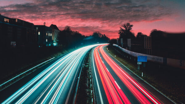Wallpaper Traffic, Night, Highway