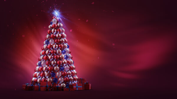 Wallpaper Ornaments, Christmas, Ball, Tree