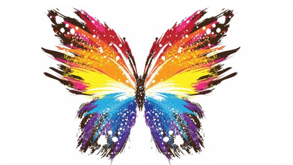 Wallpaper Desktop, Colorful, Butterfly, Background, White, Abstract